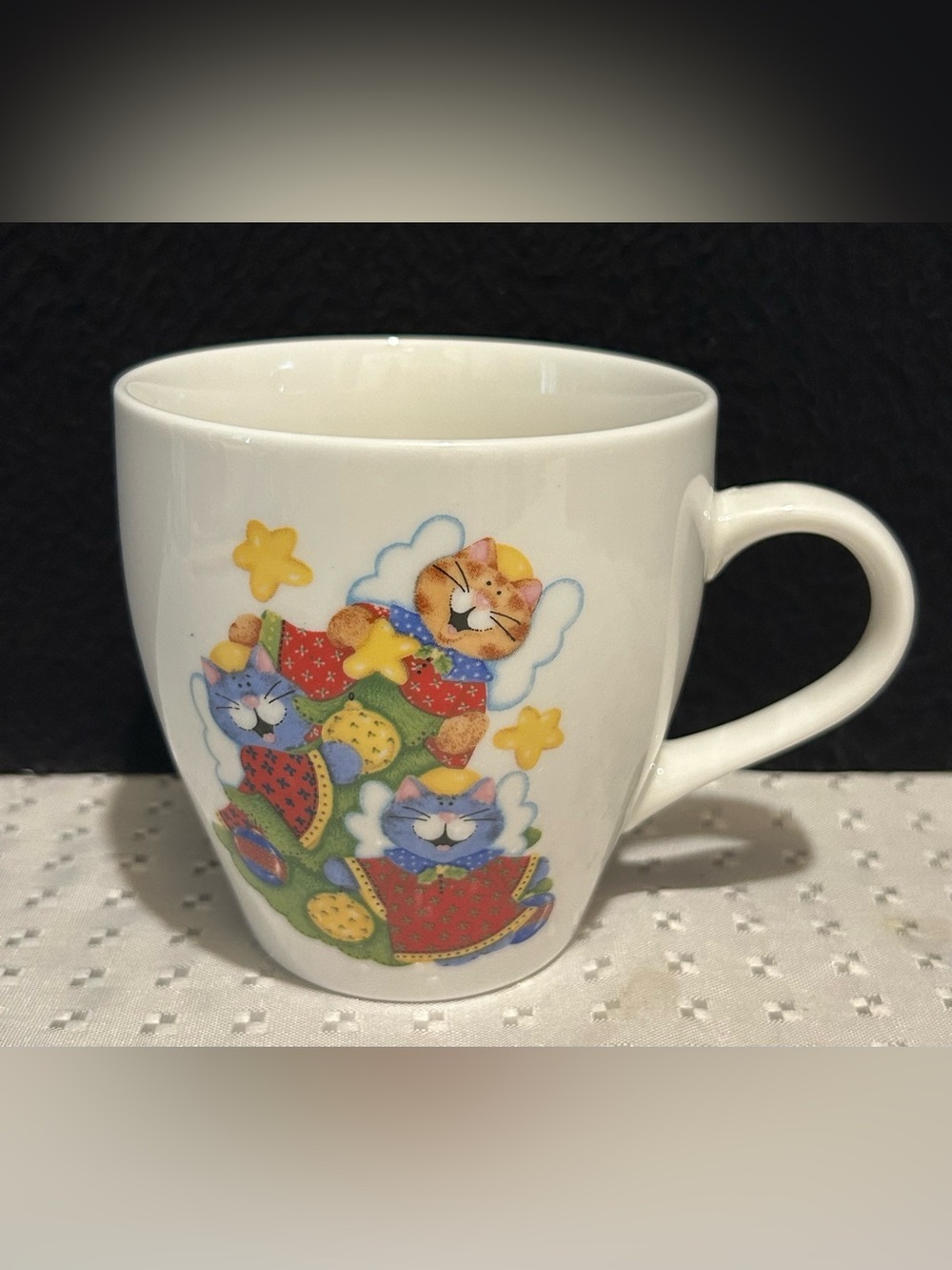 Royal Norfolk Cat Kitty Angel Christmas Tree Coffee Tea Mug Cup